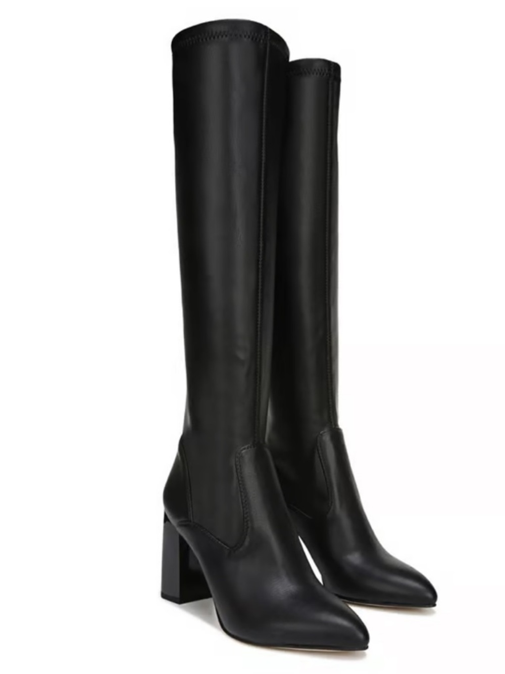 Franco Sarto 6 Katherine Black Knee High Block Heel Boots